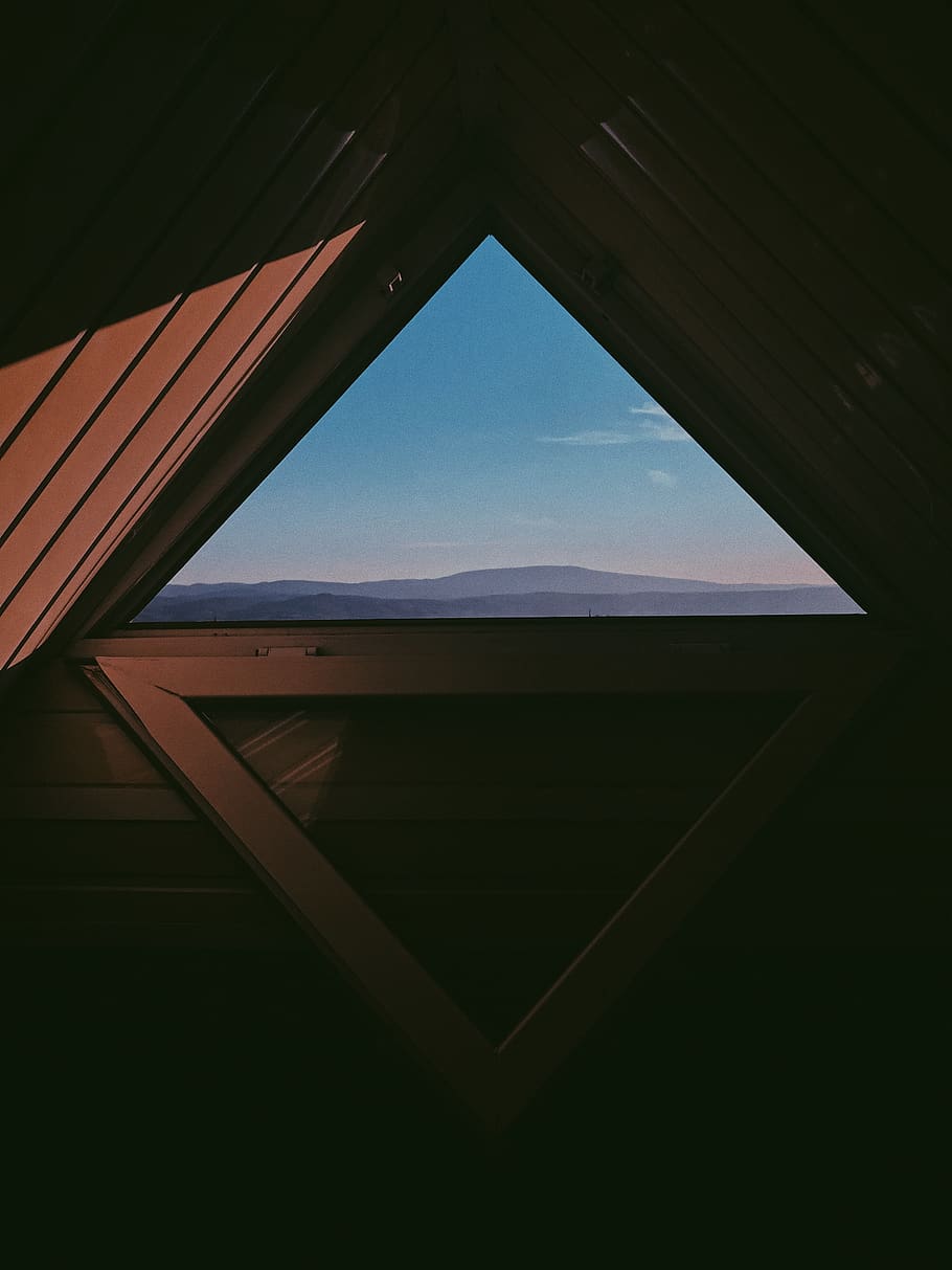 triangular brown window, triangle, building, wood, turkey, tavşanlı HD wallpaper