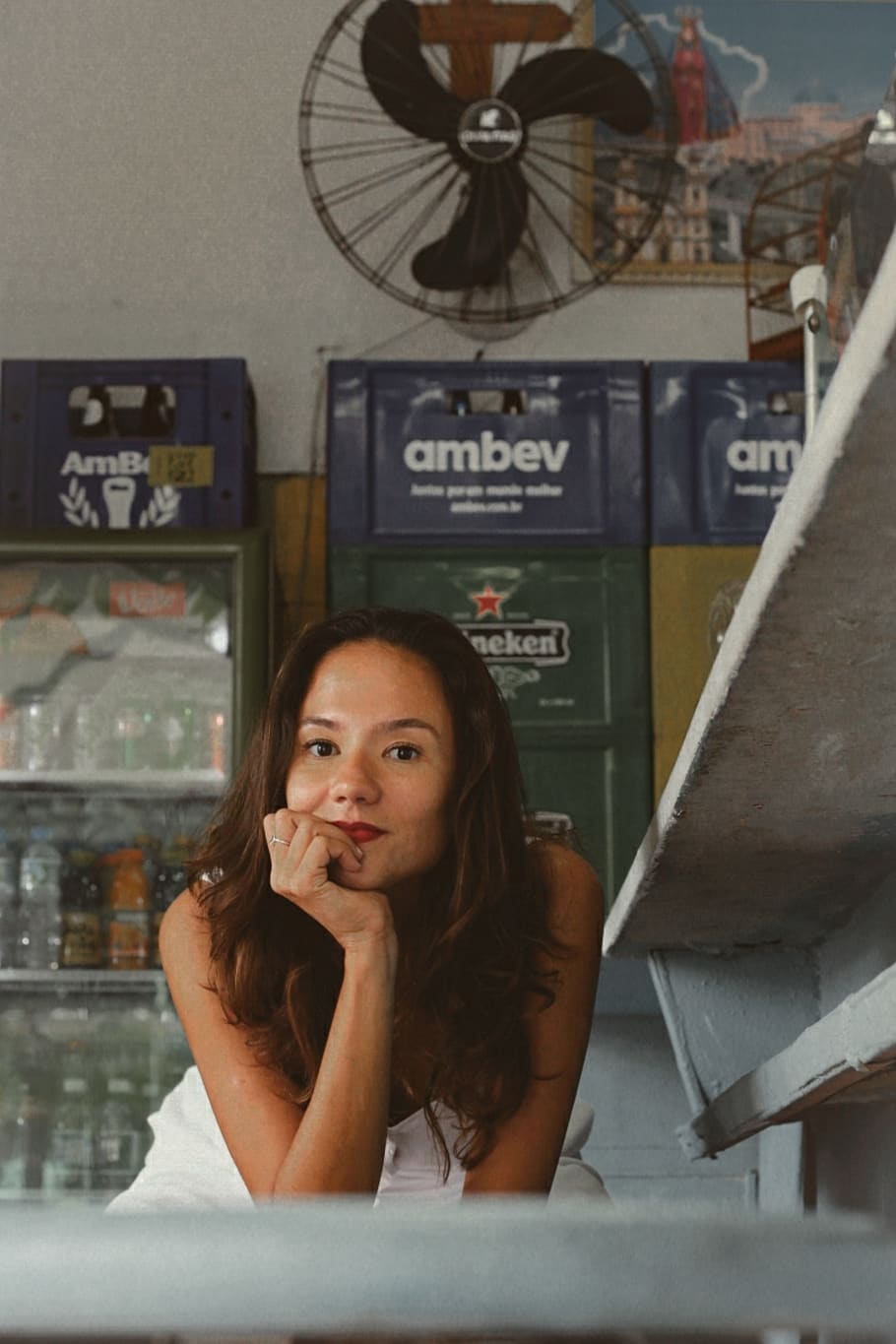 Photo Of Woman In Front Of An Industrial Cooler, adult, attractive