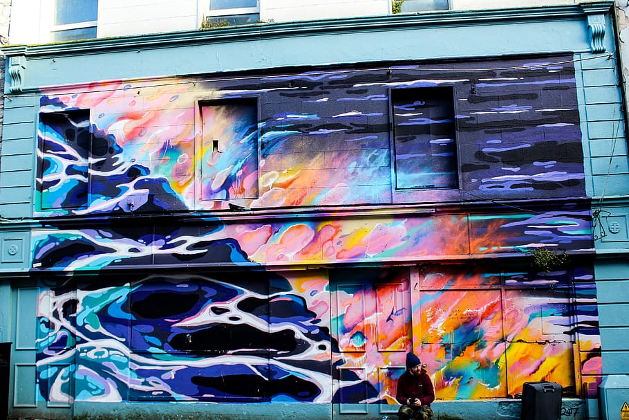 HD wallpaper: human, person, art, graffiti, mural, painting, colorful ...