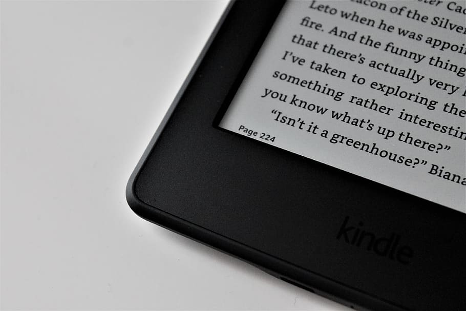 black Amazon Kindle e-book reader, text, word, cell phone, mobile phone, HD wallpaper