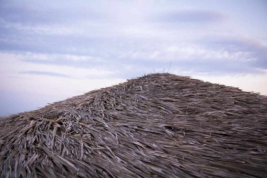 perissa, greece, straw, beach, sun, sea, parosol, santorini HD wallpaper