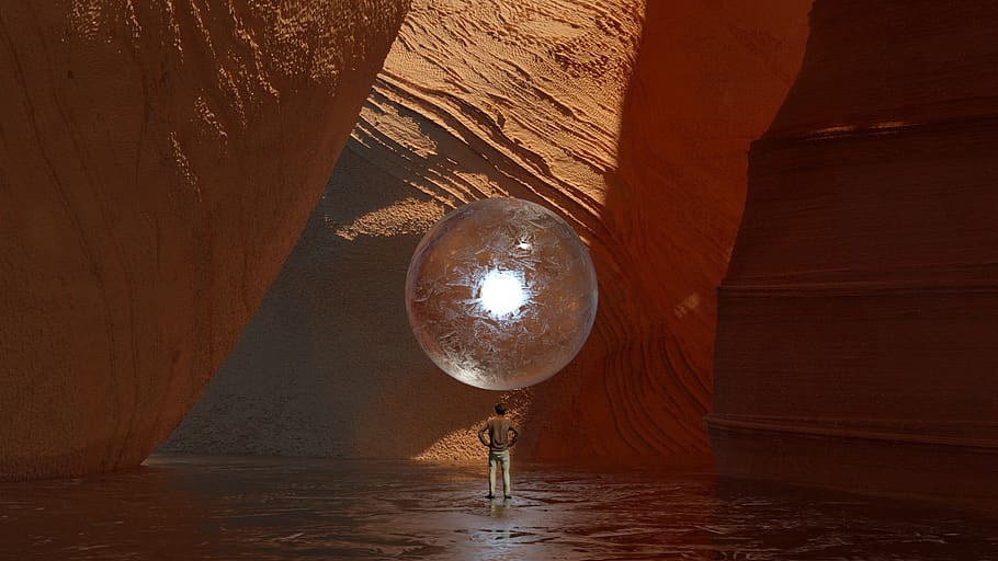 digital art, 3d modeling, indoors, illuminated, rock, rock - object HD wallpaper