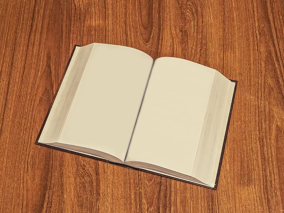 Plain Book Pages, blank, desk, empty, information, notebook, wooden HD wallpaper