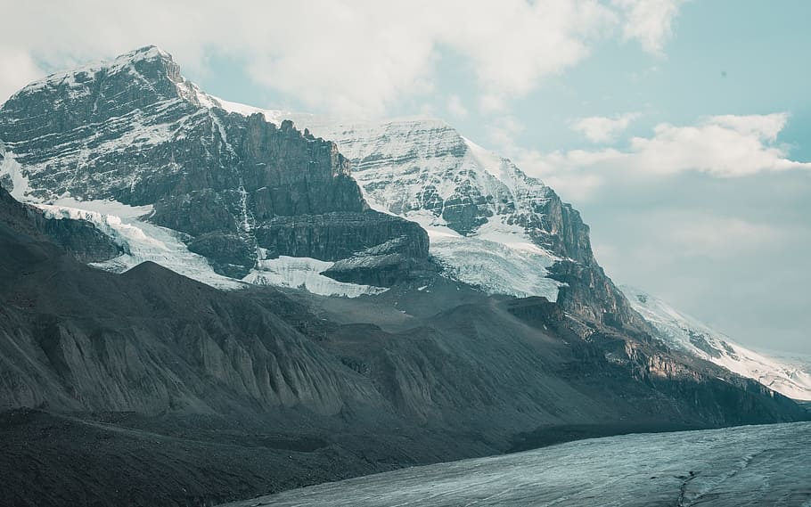 Snow Covered Mountain, altitude, clouds, cold, daylight, frost HD wallpaper