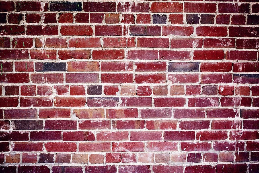 Red Brick Wall, bricks, brickwork, close-up, colors, design, exterior HD wallpaper