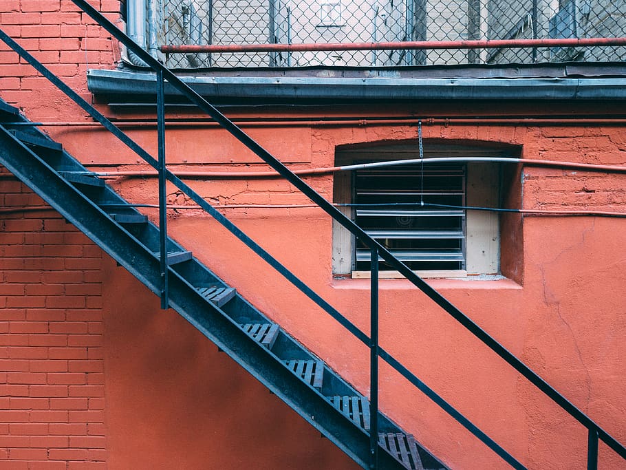 toronto, canada, window, brick, steps, fence, city, alley, stairs HD wallpaper