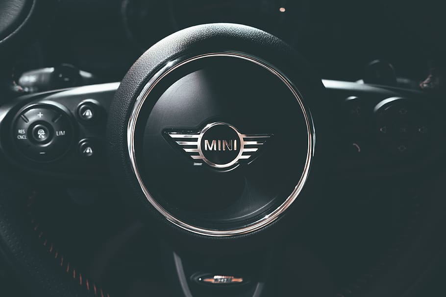 Black Mini Cooper Steering Wheel, automobile, automotive, car, HD wallpaper