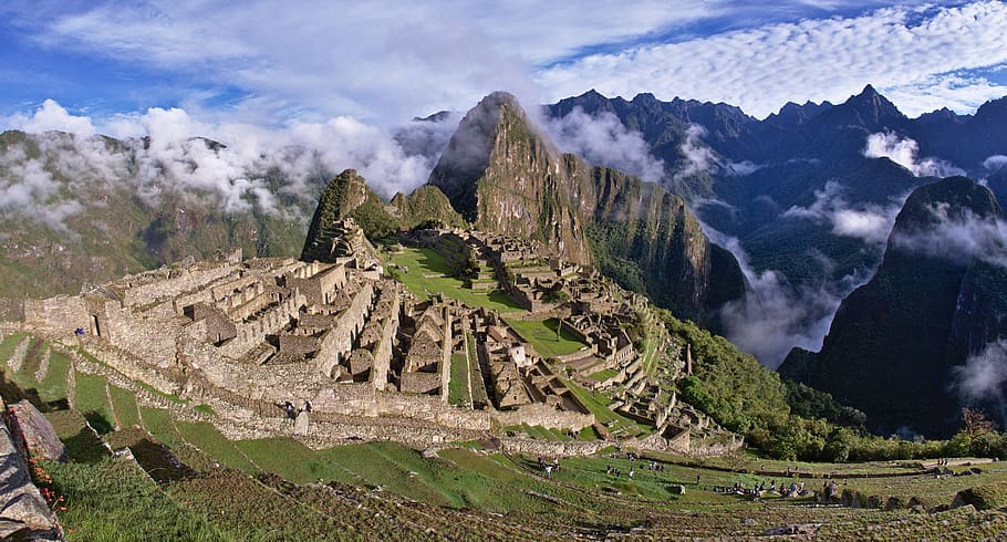 machu picchu, peru, clouds, cusco, huayna picchu, putukusi mountain HD wallpaper