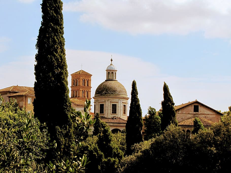 italy, rome, architecture, plant, built structure, building exterior HD wallpaper