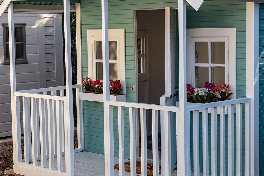 porch, railing, door, window, patio, furniture, chair, fence, HD wallpaper