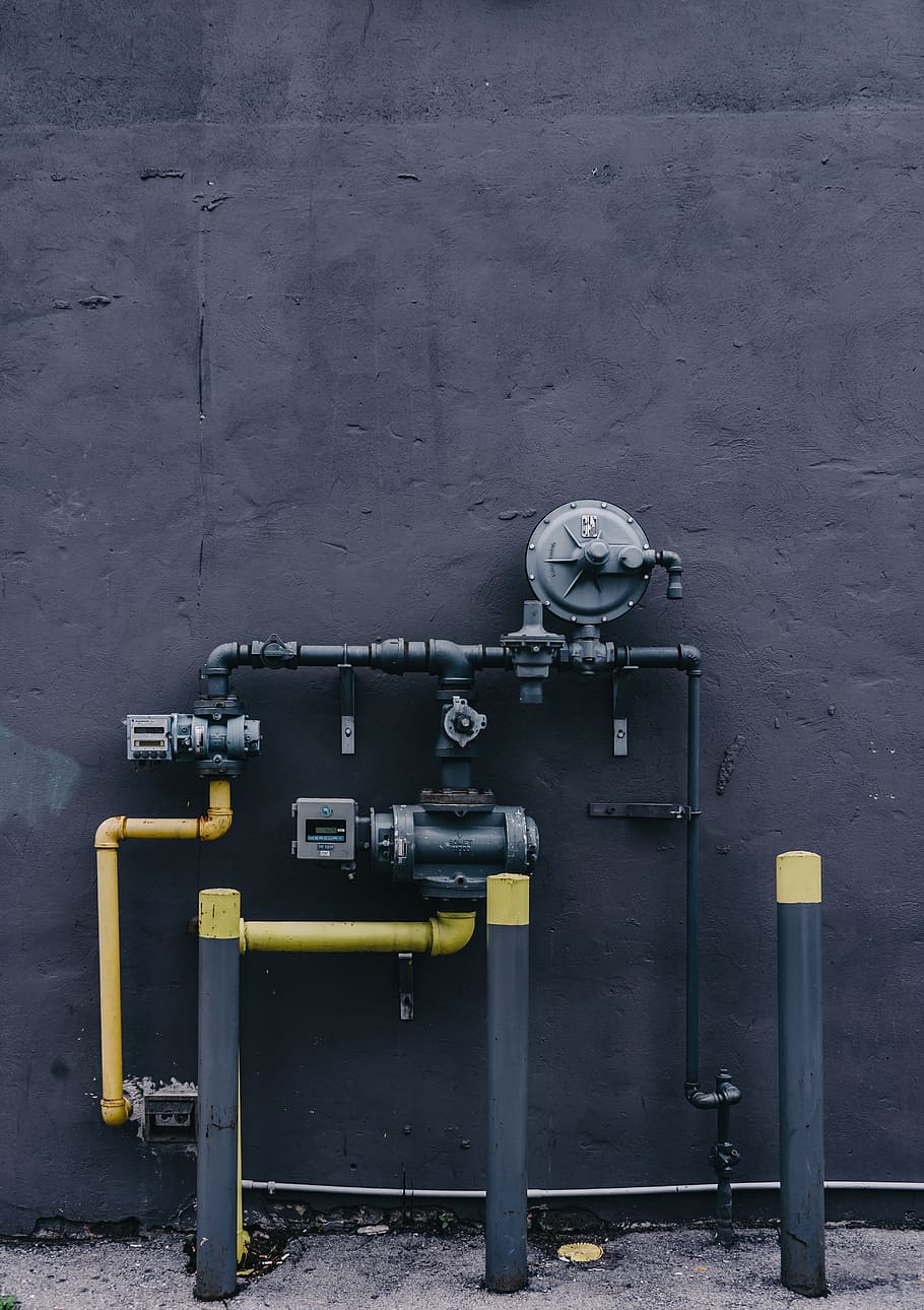 Black and Yellow Water Filter System, building, equipment, machine HD wallpaper
