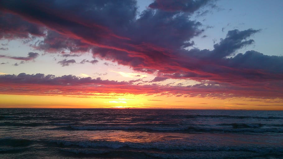 sun, sunset, sea, happy, ocean, landscapes, twilight, sky, cloud - sky HD wallpaper