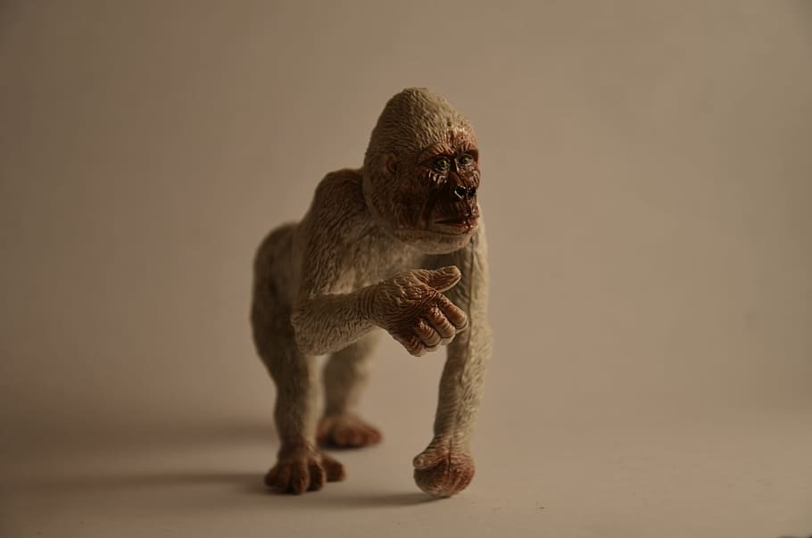 Brown Monkey Toy, animal, plastic, plastic toy, primate, mammal HD wallpaper