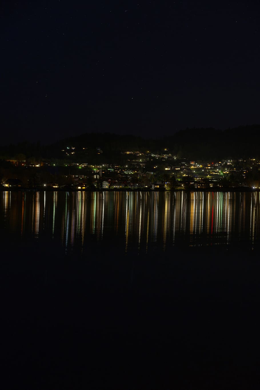 austria, sekirn, lake, lights, mirror, dark, water, silence, HD wallpaper