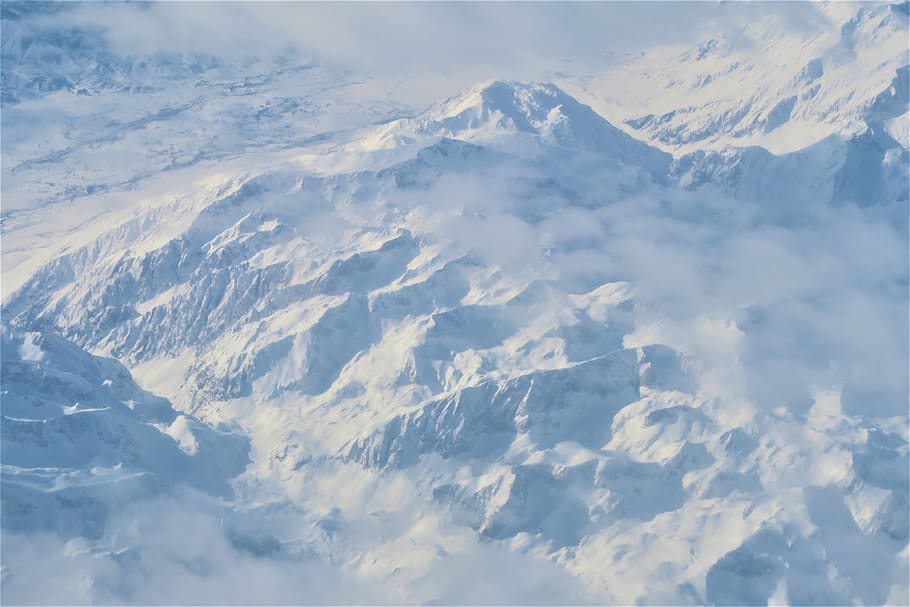 snow, nature, winter, mountain, panoramic, clouds, it's in the air HD wallpaper