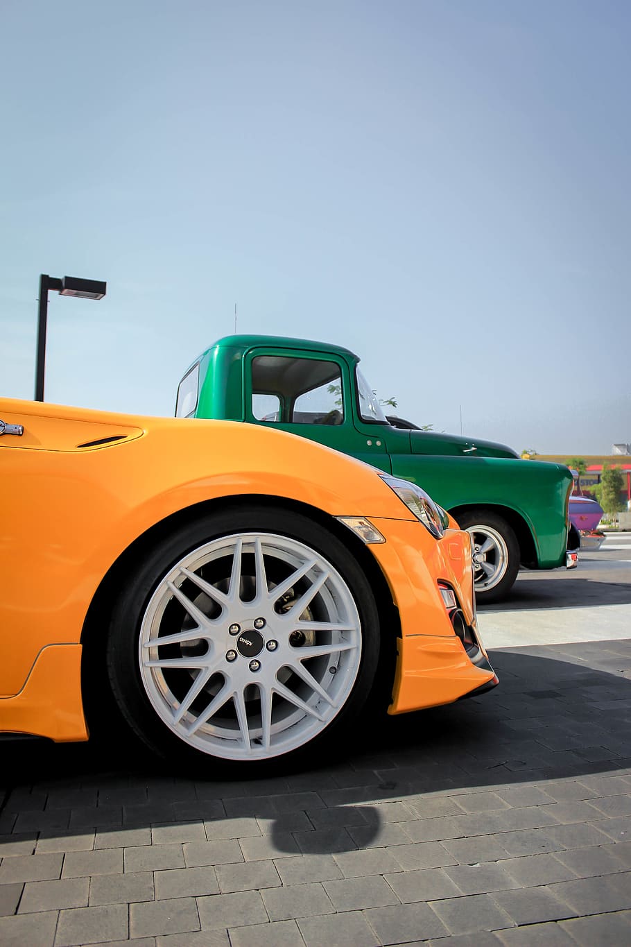 orange car, wheel, convertible, transportation, automobile, vehicle HD wallpaper