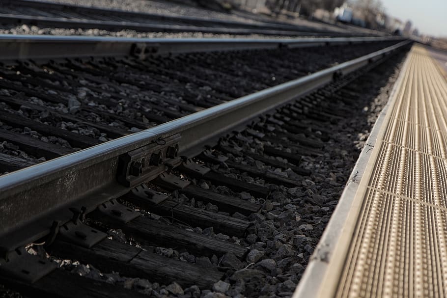 railroad, train, tracks, urban, metal, railway, rails, transportation HD wallpaper