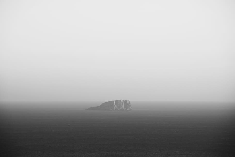 island, fog, scenics - nature, tranquil scene, water, tranquility HD wallpaper