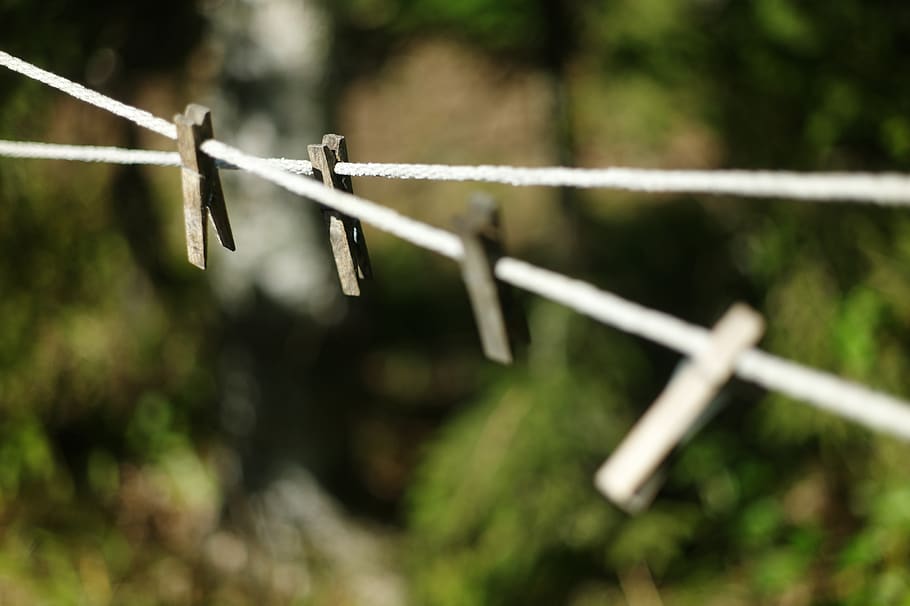 clothespins, clothes line, at the same time, lace, summer, holiday HD wallpaper