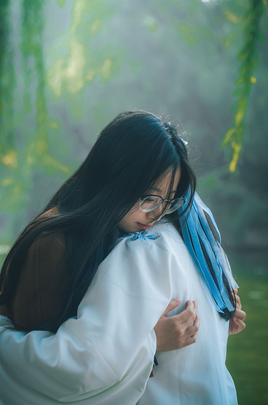 two women hugging during daytime, real people, long hair, lifestyles HD wallpaper