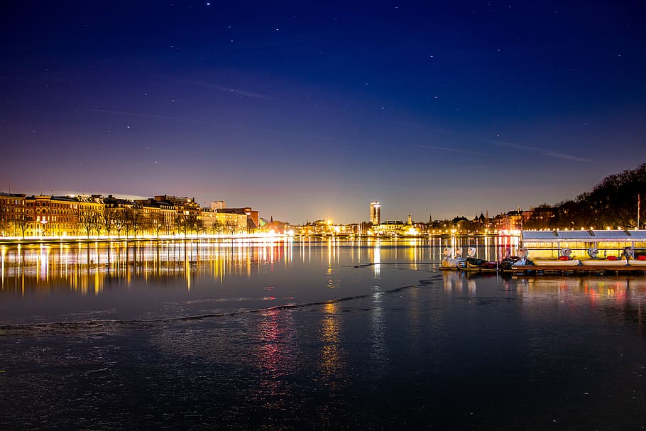 water, waterfront, pier, dock, port, outdoors, nature, nørrebro HD wallpaper