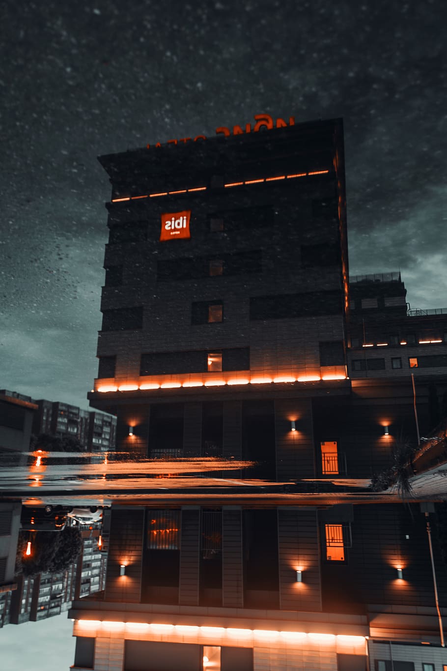 Building, architecture, illuminated, light, night, reflection HD wallpaper