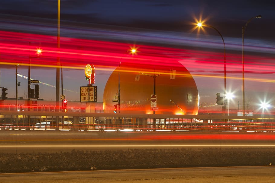 montreal, canada, orange, sunset, city, orangejulep, lights HD wallpaper