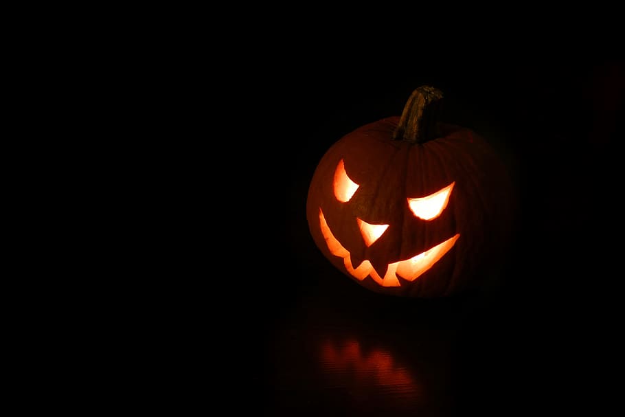 Close-Up Photo Of Jack-o'-lantern, carved, creepy, dark, darkness
