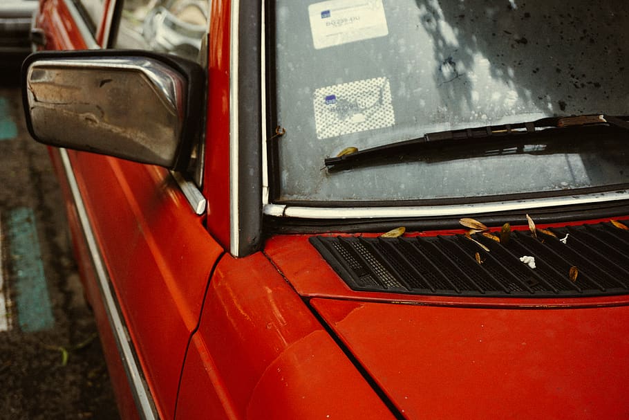 car, vintage, red, old, rust, mode of transportation, land vehicle HD wallpaper