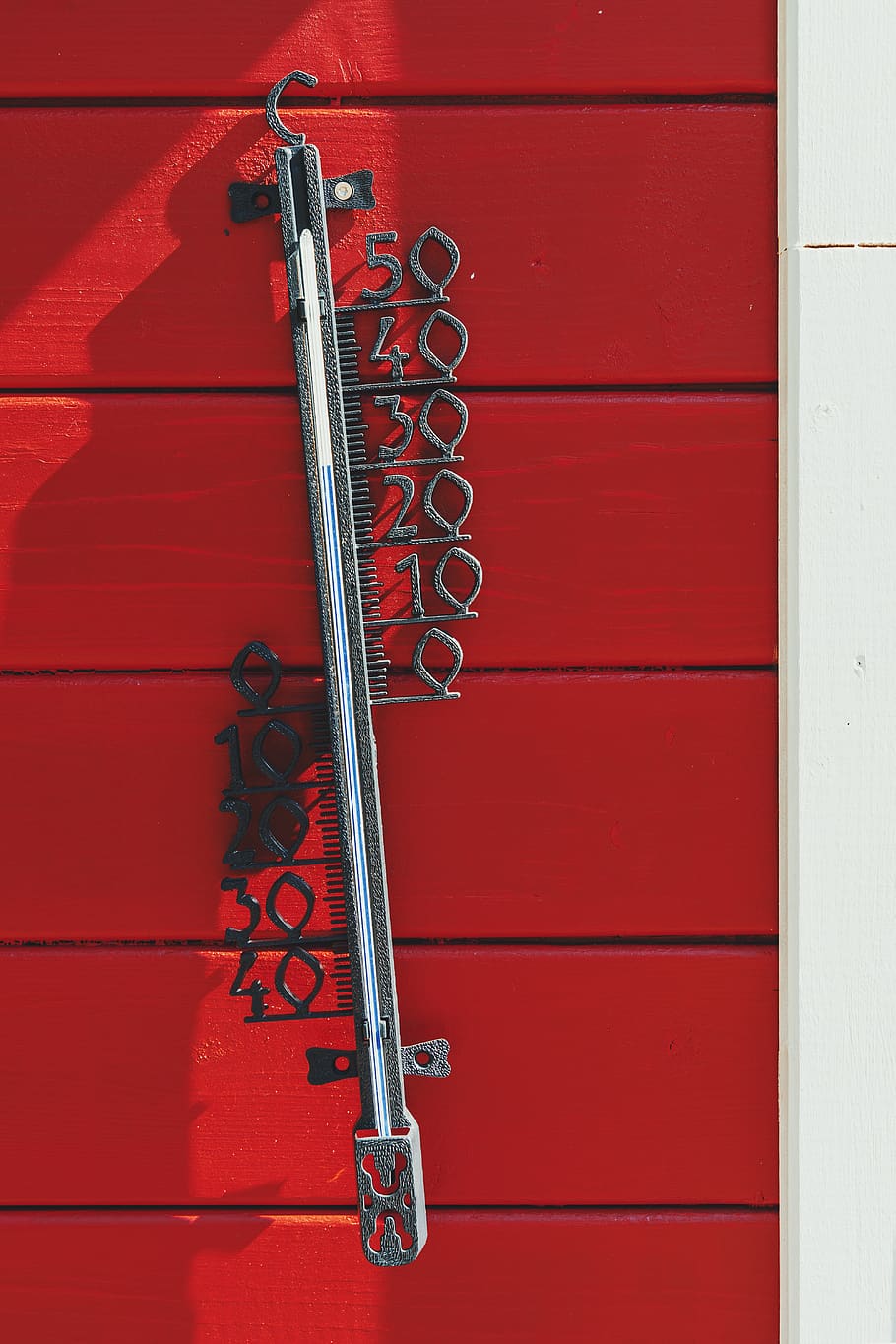 silver weather thermometer, red, wall - building feature, no people HD wallpaper