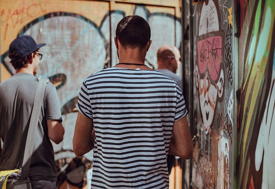people, back, men, guys, walking, street, travel, outdoor, city HD wallpaper