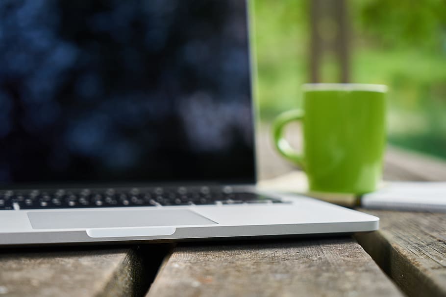 computer, the work, coffee, tea, green, cup, internet, start HD wallpaper