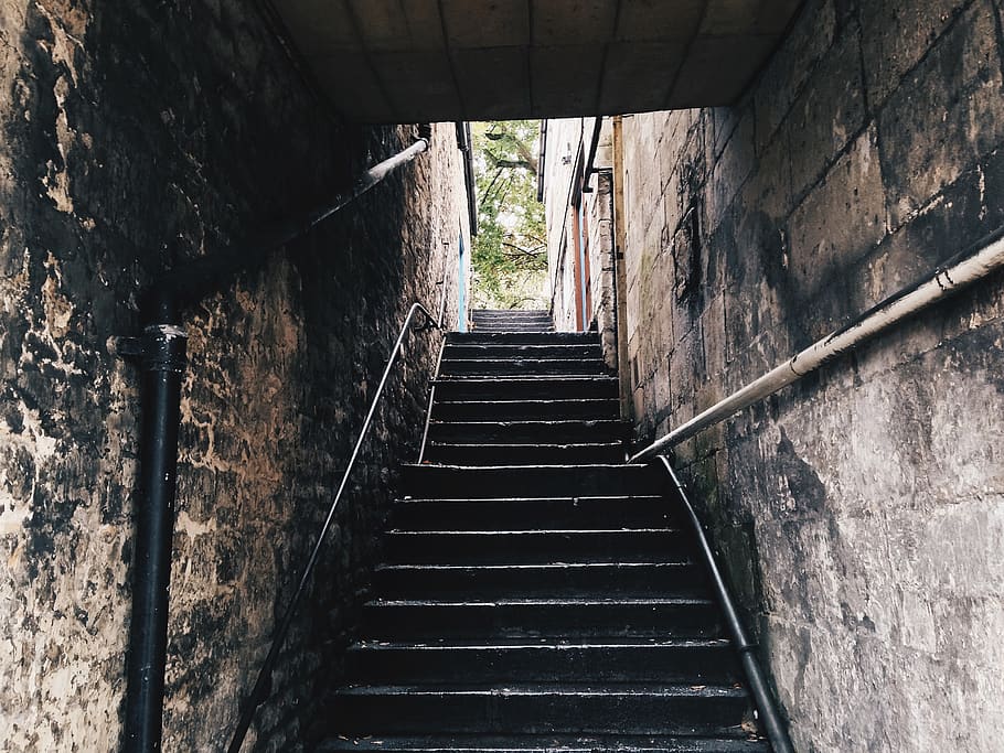 architecture, built structure, direction, staircase, the way forward HD wallpaper
