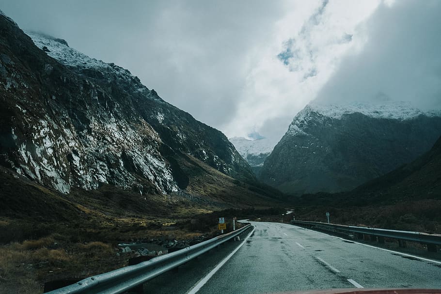 road between mountain alps, snow, glacier, nature, ice, outdoors HD wallpaper