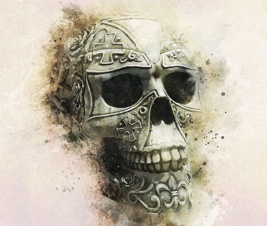skull, gothic, dark, fantasy, horror, death, dead, bone, face HD wallpaper