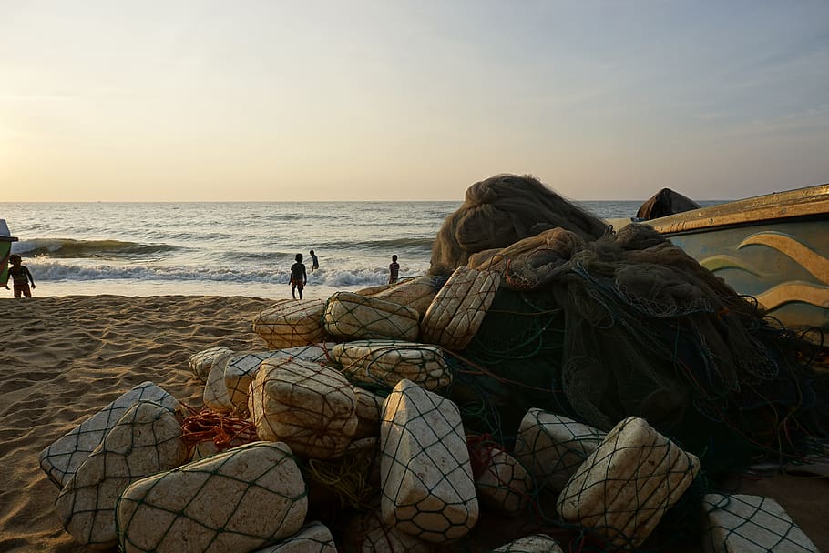 sri lanka, sea, sky, water, land, horizon, beach, horizon over water HD wallpaper