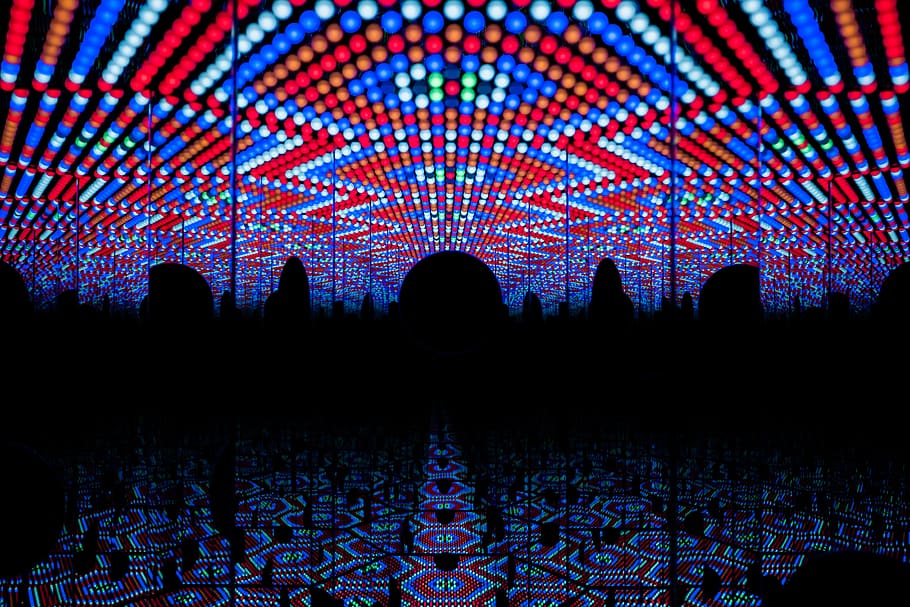 abstract digital artwork, silhouette, pattern, multi colored HD wallpaper