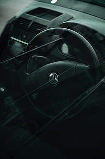 black steering wheel, vehicle, transportation, automobile, car HD wallpaper