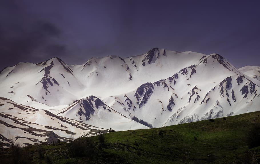 mountain, peak, landscape, sky, summit, scenic, top, high, snow HD wallpaper