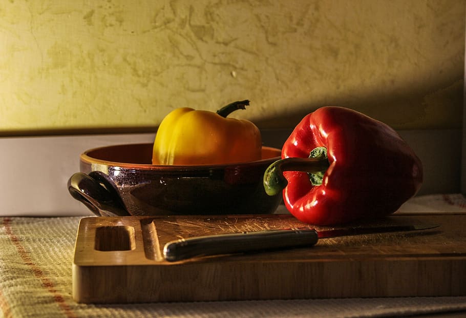 peppers, vegetale, colorful, vegetarian, food, indoors, food and drink, HD wallpaper