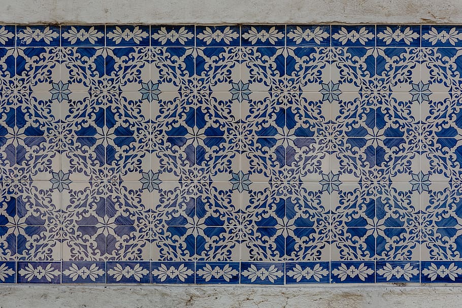 Portuguese Azulejos, typical glazed ceramic tiles, Lisbon, Portugal, HD wallpaper