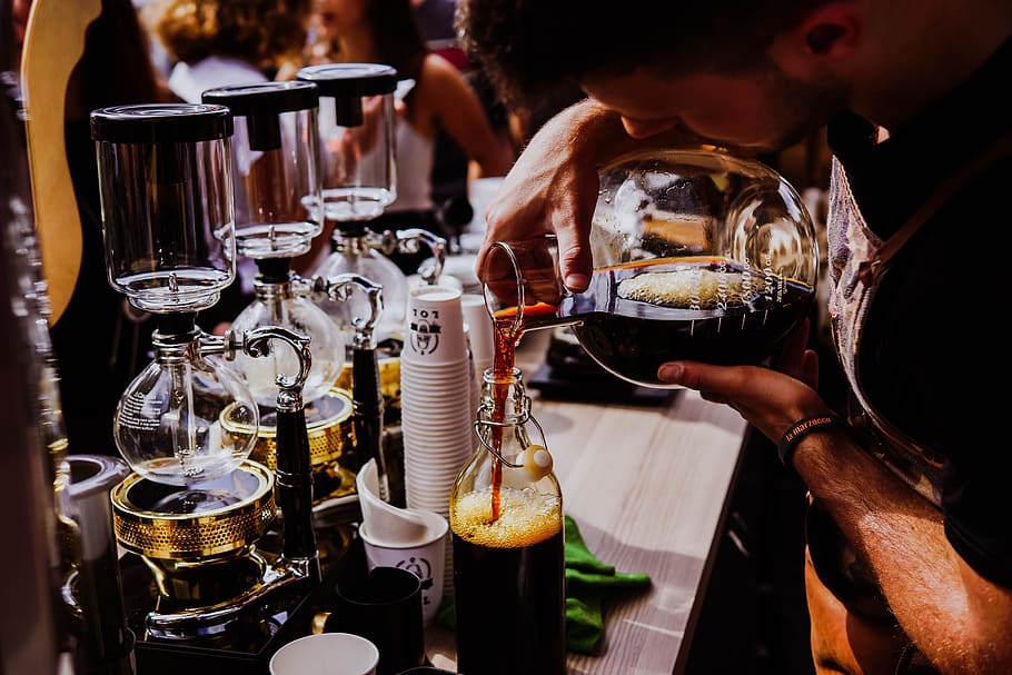 drinks, beverage, cold, table, restaurant, coffee, glass, counter HD wallpaper