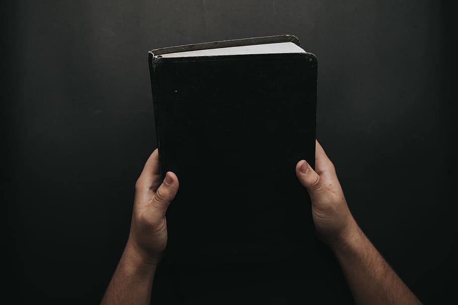 HD wallpaper: Person Holding Black Cover Bible, book, christianity ...