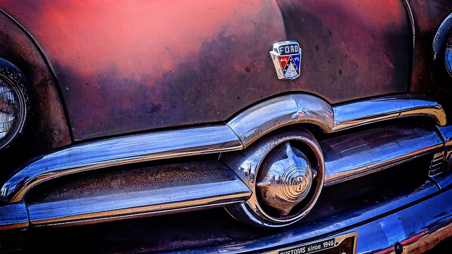 ford, grille, car, oldtimer, vehicle, auto, automotive, classic HD wallpaper