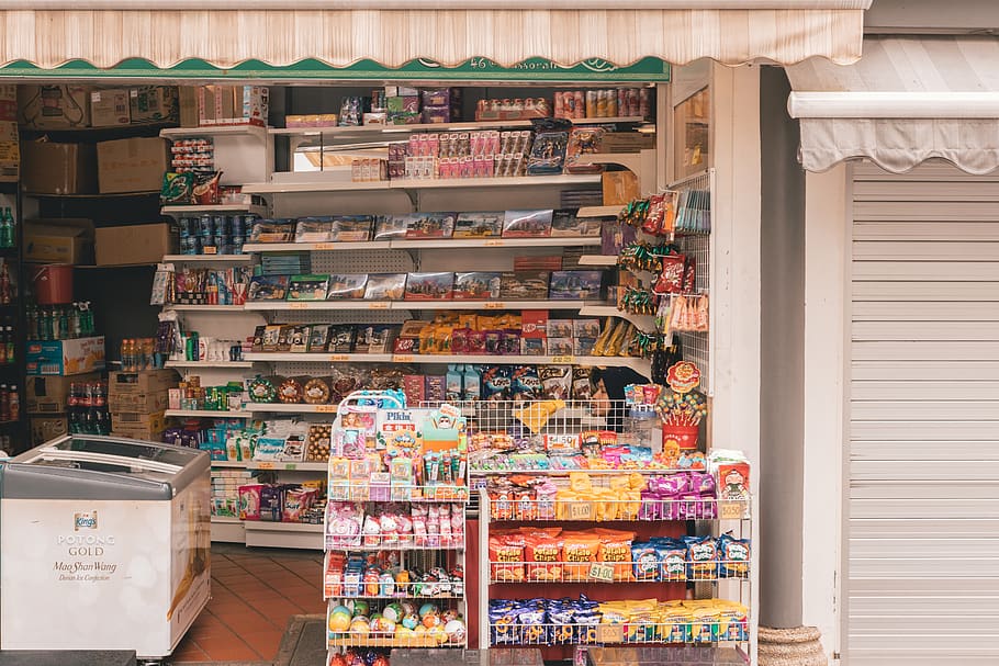 displayed products, choice, variation, large group of objects HD wallpaper