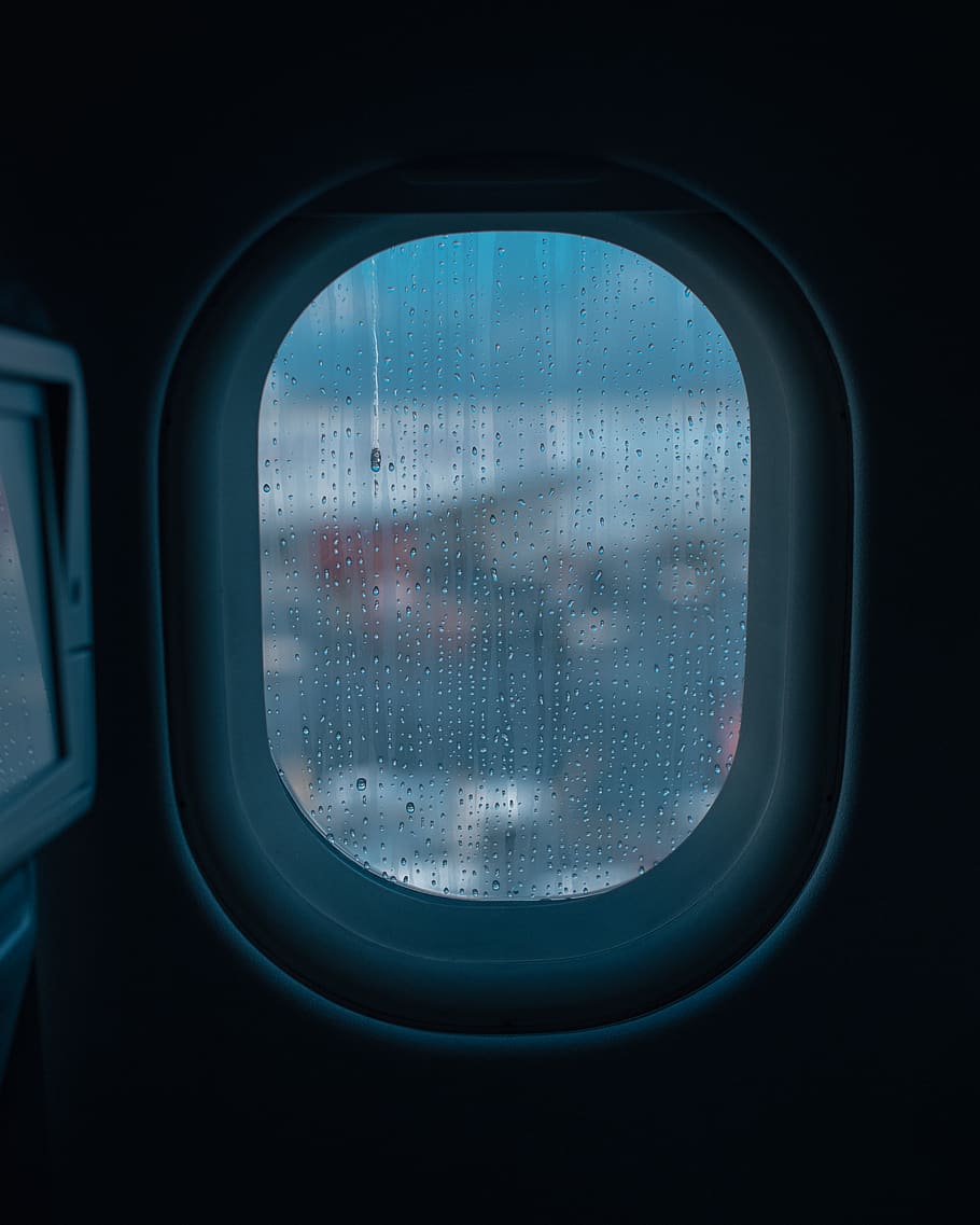 window, porthole, toronto airport, canada, travel, color, rain, HD wallpaper