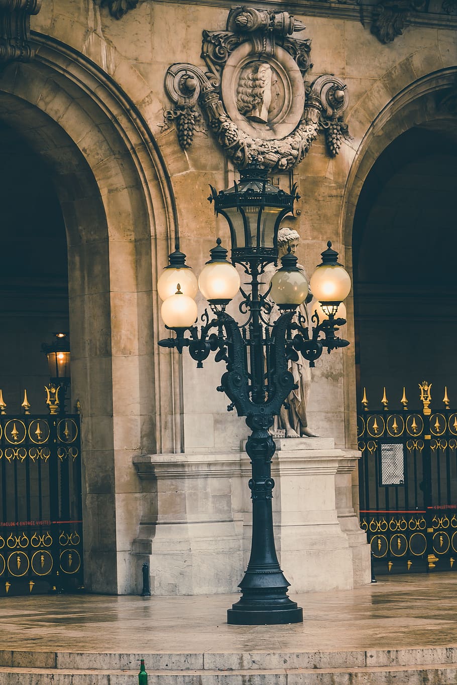 Black Metal Framed Road Lamp, arch, architecture, art, beautiful HD wallpaper