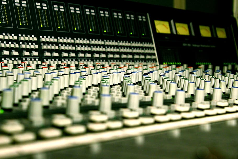 console, studio, music, mixer, sound, broadcast, mixing, audio