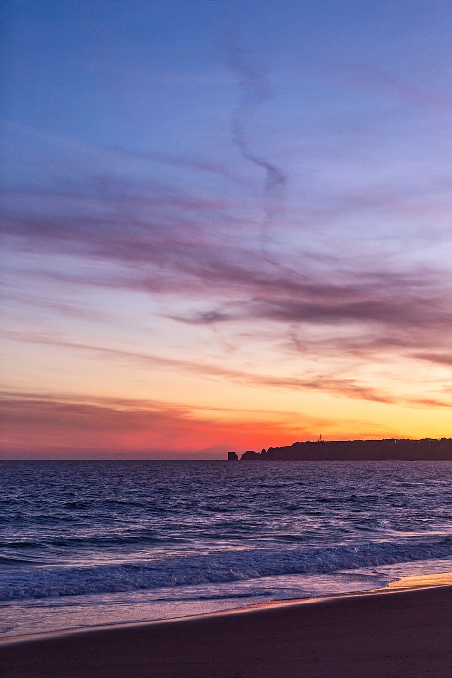 Sunset Scenery, beach, beautiful, dawn, evening, golden horizon HD wallpaper