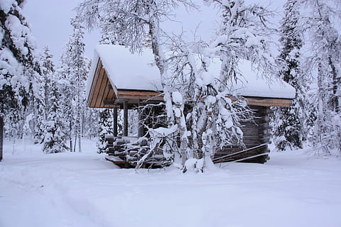 chalet, snow, lapland, cold temperature, winter, architecture HD wallpaper